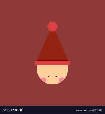 Kid head kid wearing santa hat vector image Kid head kid wearing santa hat vector image
