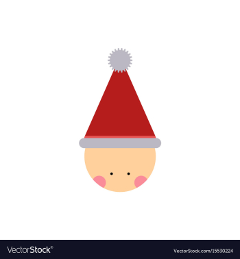 Kid head kid wearing santa hat vector image Kid head kid wearing santa hat vector image