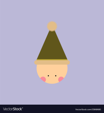 Kid head kid wearing santa hat vector image Kid head kid wearing santa hat vector image