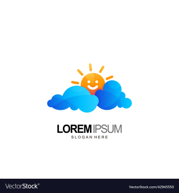 kid logo with smile sun and cloud template kid logo with smile sun and cloud template