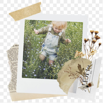 Kid png sticker instant photo, | Free PNG - rawpixel