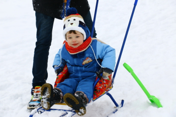 Kid Riding Sled Kid Riding Sled