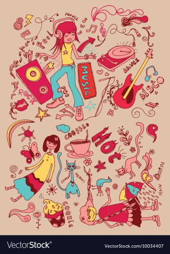 Kids doodles vector image Kids doodles vector image