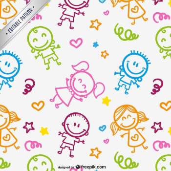 Kids drawings pattern Kids drawings pattern