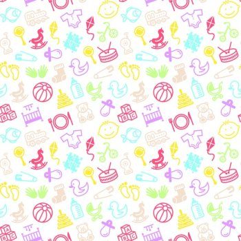 Kids icon seamless background pattern.