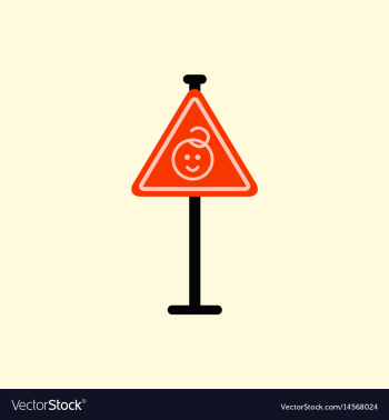 Kids warning road sign vector image Kids warning road sign vector image