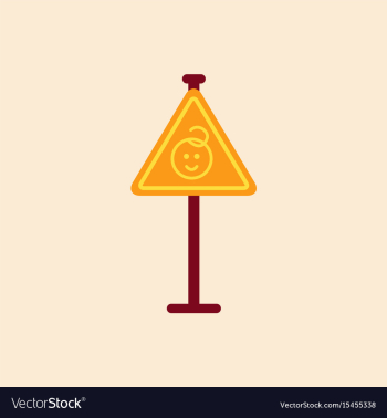 Kids warning road sign vector image Kids warning road sign vector image