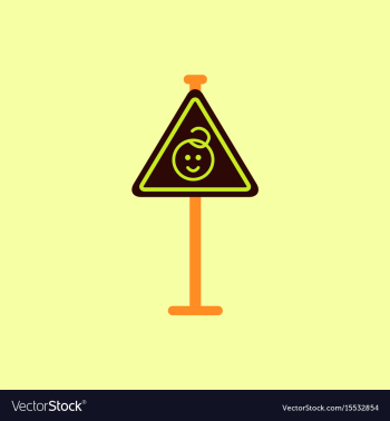 Kids warning road sign vector image Kids warning road sign vector image