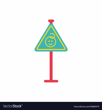 Kids warning road sign vector image Kids warning road sign vector image