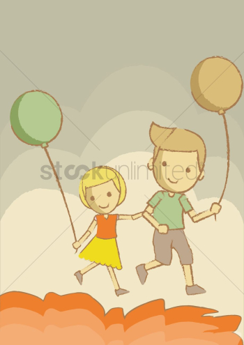 Kids with balloons
