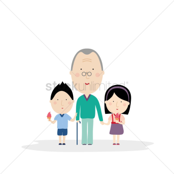 Kids with grandfather Kids with grandfather
