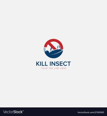 Kill insect logo with modern logo and pest vector image Kill insect logo with modern logo and pest vector image