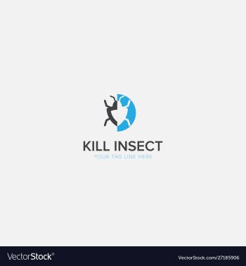 Kill insect logo with modern pesticide vector image Kill insect logo with modern pesticide vector image