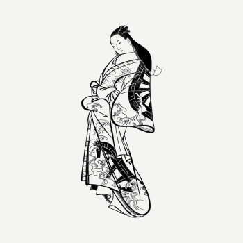 Kimono Girl clipart, vintage illustration | Free PSD Illustration - rawpixel Kimono Girl clipart, vintage illustration | Free PSD Illustration - rawpixel