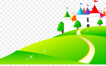 Kindergarten Painting Poster - Green castle Kindergarten Painting Poster - Green castle