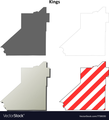 Kings County California outline map set vector image Kings County California outline map set vector image