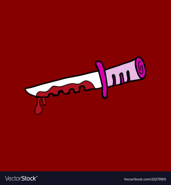 Kitchen knife murder weapon crime and murder vector image Kitchen knife murder weapon crime and murder vector image