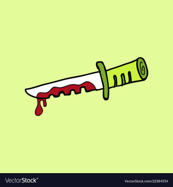 Kitchen knife murder weapon crime and murder vector image Kitchen knife murder weapon crime and murder vector image