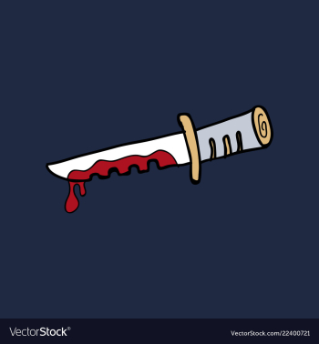 Kitchen knife murder weapon crime and murder vector image Kitchen knife murder weapon crime and murder vector image