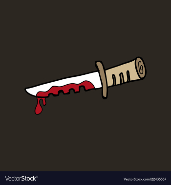 Kitchen knife murder weapon crime and murder vector image Kitchen knife murder weapon crime and murder vector image