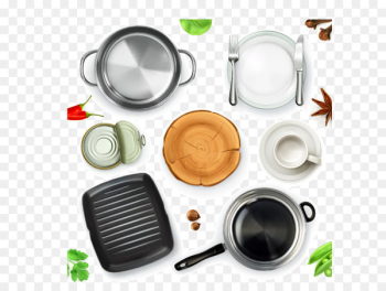 Kitchen utensil Frying pan Cookware and bakeware - Kitchen utensils vector material, 