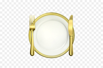 Knife Plate Cutlery Fork Tableware - Golden plate with knife and fork vector 