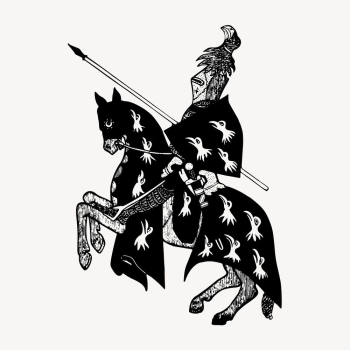 Knight on horseback clipart, medieval | Free Vector - rawpixel Knight on horseback clipart, medieval | Free Vector - rawpixel
