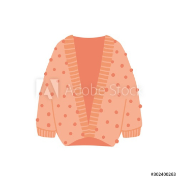 Knitted cardigan flat vector illustration Knitted cardigan flat vector illustration