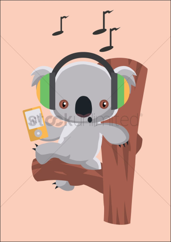Koala bear enjoying music Koala bear enjoying music