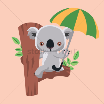 Koala bear holding umbrella Koala bear holding umbrella