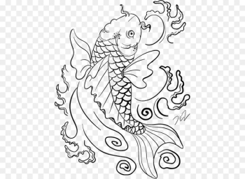 Koi Fish Drawing Carp Coloring book - koi tattoo Koi Fish Drawing Carp Coloring book - koi tattoo