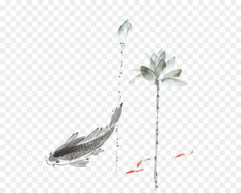 Koi, Ink Wash Painting, Painting, Plant, Flower PNG Koi, Ink Wash Painting, Painting, Plant, Flower PNG