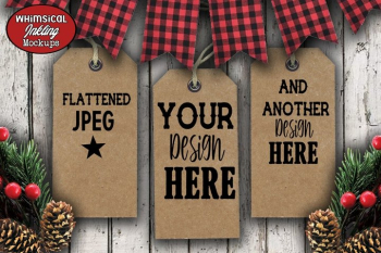 Kraft Christmas Tag Mockup Kraft Christmas Tag Mockup