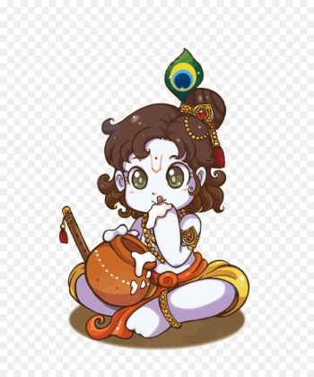 Krishna Janmashtami ISKCON Temple Bangalore Drawing Radha - Vector cartoon India God 
