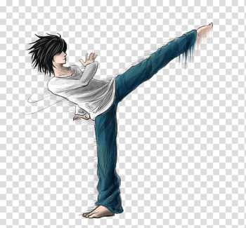 L Capoeira Kick Death Note Anime, Anime transparent background PNG clipart L Capoeira Kick Death Note Anime, Anime transparent background PNG clipart
