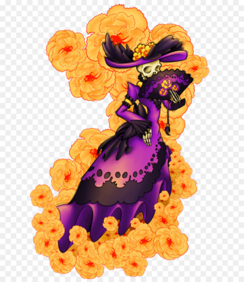 La Calavera Catrina Literary Calaverita Day of the Dead Mexico - charming vector 