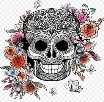 La Calavera Catrina Skull Day of the Dead - Vector skull head 