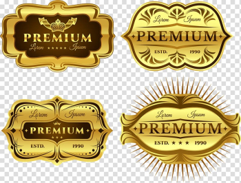 Label Euclidean Gold Diagram, hand-painted gold label transparent background PNG clipart