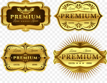 Label Euclidean vector Gold Diagram - Vector hand-painted gold label 