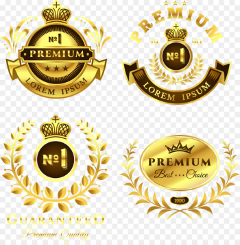 Label Logo - Vector hand-painted gold label Label Logo - Vector hand-painted gold label