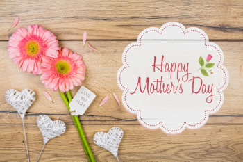 Label mockup with mothers day concept Free Psd