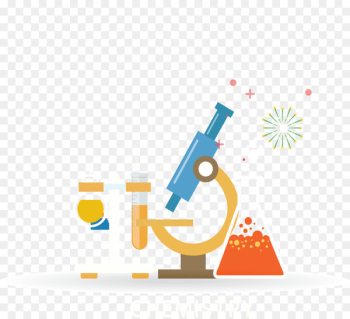 Laboratory flask Experiment Microscope - Under the microscope experiment 