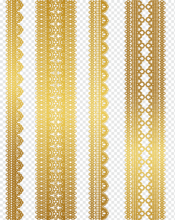 Lace Gold Euclidean Textile, Gold lace pattern material, four gold laces, cdr, gold Coin, geometric Pattern png