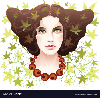 Lady autumn vector image Lady autumn vector image