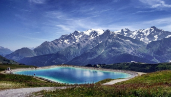 Lake Near Mountain Landscape Photo Lake Near Mountain Landscape Photo