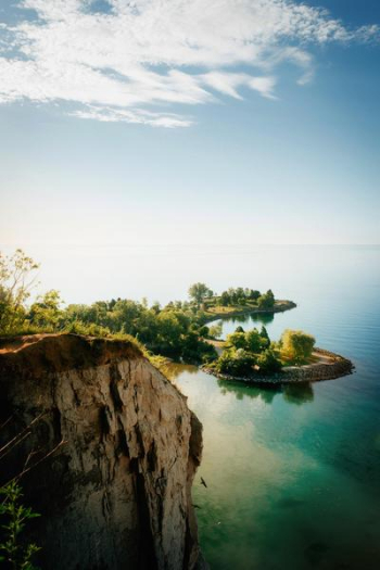 Lakeside Cliffs And Blue Sky Lakeside Cliffs And Blue Sky
