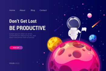 Landing page template of the universe Free Vector Landing page template of the universe Free Vector