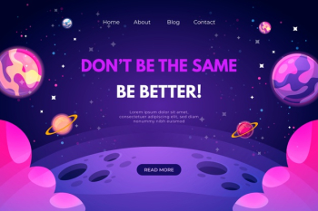 Landing page template of the universe Free Vector Landing page template of the universe Free Vector