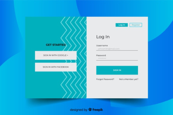 Landing page with green login form Free Vector Landing page with green login form Free Vector