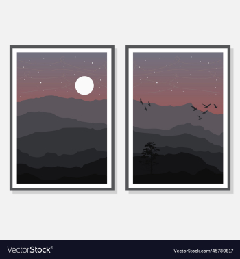 landscape art boho template landscape art boho template